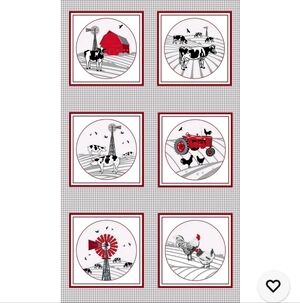 Bolt Remainder Cotton Scarlet Farm Fabric